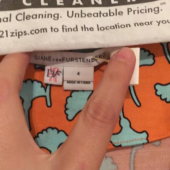 Diane von Furstenberg Reina L/S Coral Dress - Picture 2 of 7